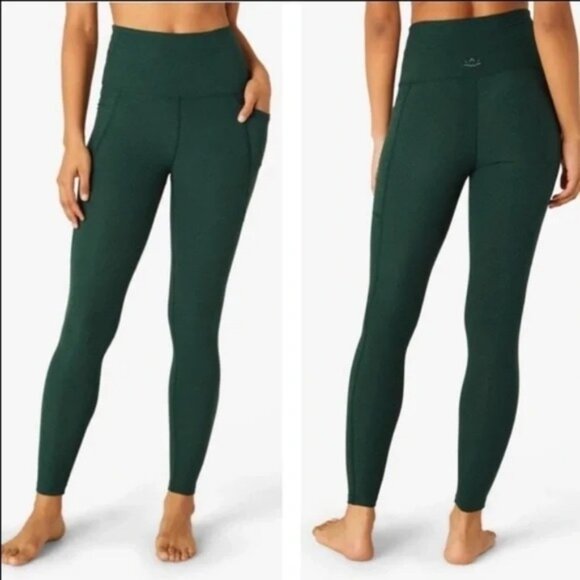 Beyond Yoga Pants - Beyond Yoga Spacedye Out of Pocket High-Waisted Midi Leggings Green Size Large